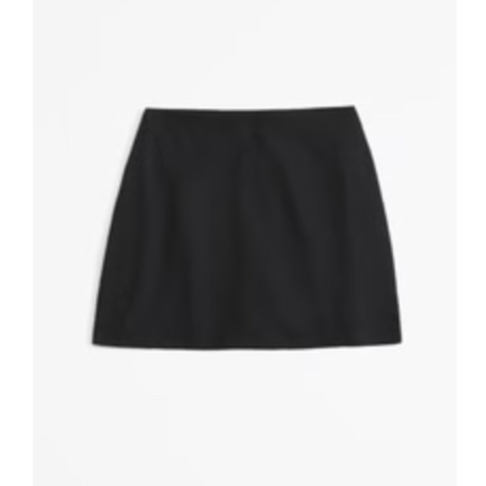 Abercrombie - The A&F Scarlett Mid Rise Linen-Blend Mini Skort - Size: Large